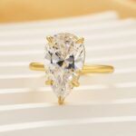 S925 4.5Ct Pear Cut Engagement Ring Travel Ring In Sterling Silver - Image 3