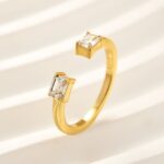 S925 0.6Ct Emerald Cut Open Insert Wedding Band Engagement Ring Enhancer - Image 3