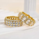 S925/Brass Luxurious Cushion Cut 4PC Wedding Band Set For Women In Sterling Silver - Image 12