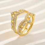 S925 0.8Ct Crown-Shaped Insert Wedding Band Engagement Ring Enhancer - Image 3