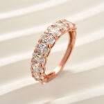 S925 Maxine 3.0Ct Half Oval Cut Sona Wedding Band - Image 15