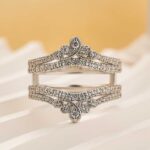 S925 1.0Ct Round Cut Jacket Wedding Band Enhancer Engagement Ring - Image 3