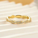 S925 Elegant Pave Twist Eternity Wedding Band for Women In Sterling Silver - Image 8