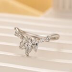 S925 Elegant Marquise & Round Cut White Gold Wedding Band - Image 3