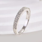 S925 Double Line Pave Women's Wedding Band In Sterling Silver - Image 4