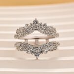 S925 Pavé Full Eternity Enhancer White/Yellow Gold Wedding Band - Image 6