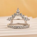 S925 Pavé Full Eternity Marquise Cut & Round Cut Enhancer Wedding Band - Image 2