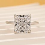 S925 Fashion 4.0Ct White Stone Radiant Cut Solitaire Engagement Ring For Woman In sterling Sliver - Image 3