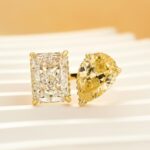 S925 Toi et Moi Radiant Cut Pear & Radiant Cut Engagement Ring Travel Ring For Women - Image 9