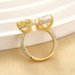 S925 Toi et Moi Radiant Cut Pear & Radiant Cut Engagement Ring Travel Ring For Women - Image 8