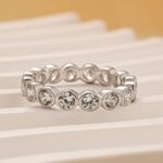 S925 Elegant Round Cut Yellow Gold/white Gold Full Eternity Wedding Band Wedding Band - Image 5