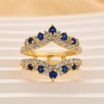 S925 Pavé Full Eternity Blue & White Stone Enhancer Wedding Band - Image 6