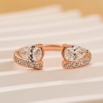 S925 Maxine Classic Pear Cut Open Wedding Band In Sterling Silver - Image 9