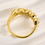 S925 Halo Round Cut Five Stone Anniversary Ring For Her - Image 19