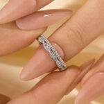S925 0.5Ct Simulated Diamond Eternity Wedding Band Travel Ring In Sterling Silver