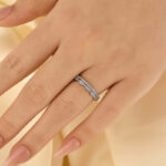 S925 0.5Ct Simulated Diamond Eternity Wedding Band Travel Ring In Sterling Silver - Image 2