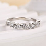 S925 Maxine Unique Half Pear & Round Cut Women's Wedding Band - Image 4