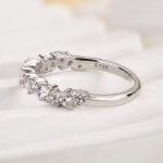 S925 Maxine Unique Half Pear & Round Cut Women's Wedding Band - Image 5