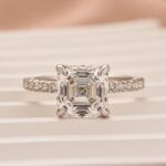 S925 Moissanite 2.5Ct Asscher Cut White Gold Engagement Ring - Image 3