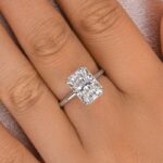 S925 Maxine Timeless Moissanite 3.5 Ct~4.5 Ct Radiant Cut Engagement Ring In Sterling Silver