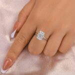 S925 Maxine Timeless Moissanite 3.5 Ct~4.5 Ct Radiant Cut Engagement Ring In Sterling Silver - Image 3