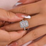 S925 Maxine Noble Halo Radiant Cut Engagement Ring - Image 4