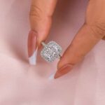 S925 Maxine Noble Halo Radiant Cut Engagement Ring - Image 2