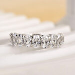S925 Maxine 3.0Ct Half Oval Cut Sona Wedding Band - Image 4