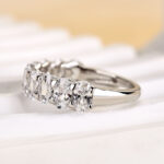 S925 Maxine 3.0Ct Half Oval Cut Sona Wedding Band - Image 5