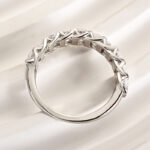 S925 Maxine 3.0Ct Half Oval Cut Sona Wedding Band - Image 6
