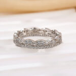 S925 0.5Ct Simulated Diamond Eternity Wedding Band Travel Ring In Sterling Silver - Image 3