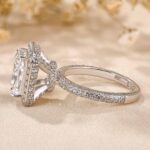 S925 Maxine Noble Halo Radiant Cut Engagement Ring - Image 6