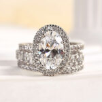S925 Maxine Exclusive Halo Oval Cut 3PC Wedding Set - Image 4