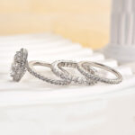 S925 Maxine Exclusive Halo Oval Cut 3PC Wedding Set - Image 5
