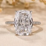 S925 Luxurious Elongated Cushion Cut 9.0Ct Engagement Ring For Women In Sterling Silver - Image 4