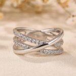 S925 Precious Three Layer Cross Wedding Band - Image 6