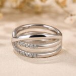 S925 Precious Three Layer Cross Wedding Band - Image 7