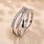 S925 Precious Three Layer Cross Wedding Band - Image 8