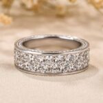 S925 Luxurious Pave Wide Wedding Band In Sterling Silver - Image 8