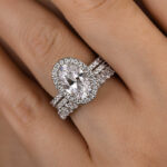 S925 Maxine Exclusive Halo Oval Cut 3PC Wedding Set