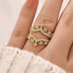S925 0.8Ct Crown-Shaped Insert Wedding Band Engagement Ring Enhancer