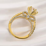 S925 Maxine Moissanite Bow Base Design 2.0 Carat Round Cut Engagement Ring - Image 7