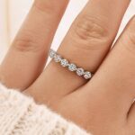S925 Classic 0.6Ct Half Round Cut Wedding Band In Sterling Silver - Image 5