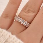 S925 Maxine 3.0Ct Half Oval Cut Sona Wedding Band - Image 13