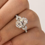 S925 Maxine Moissanite 4.0 Ct Oval and Angled Marquise Five Stone Engagement Ring - Image 4