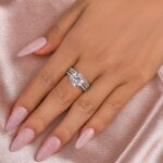 S925 Maxine Moissanite 2.0 Carat Round Cut 3PC Wedding Ring Set In Sterling Silver - Image 3