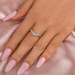 S925 Maxine Moissanite Curved Design Thin Stacking Wedding Band In Sterling Silver - Image 3