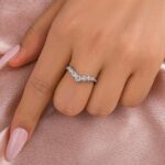 S925 Maxine Moissanite Curved Design Thin Stacking Wedding Band In Sterling Silver - Image 4