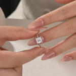 S925 Moissanite 2.0 Ct Princess Cut Solitaire White Gold Promise Ring For Women - Image 2