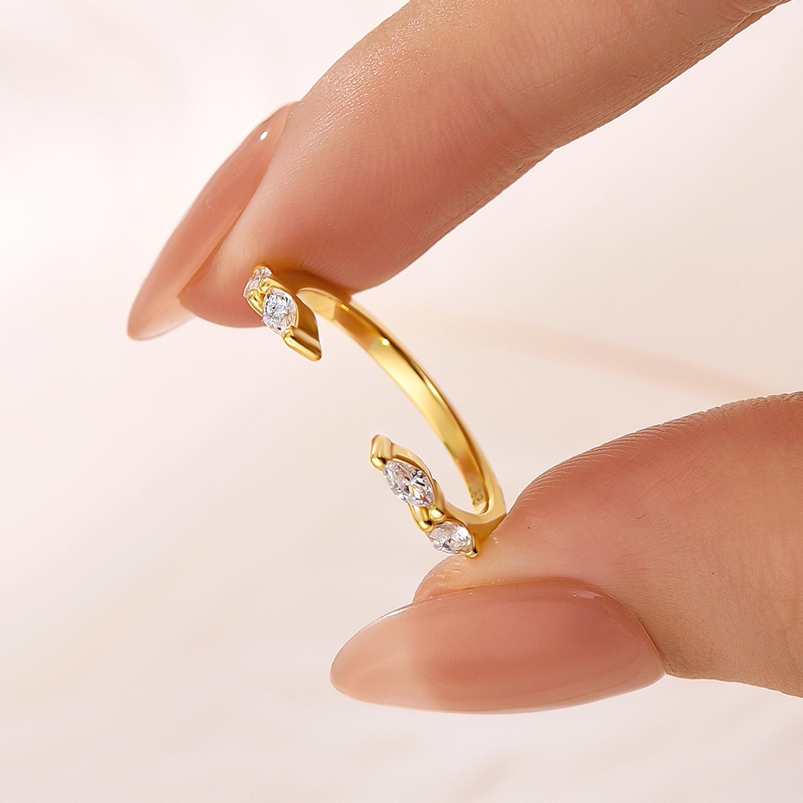 DSC-7981-Q3MhGw S925 Elegant Marquise Cut Yellow Gold Open Wedding Band - Image 1